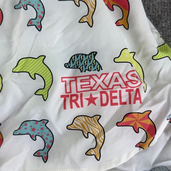 BOA Athletic Active Running Colorful Dolphin Shorts Texas Tri Delta Womens M - Picture 4 of 8